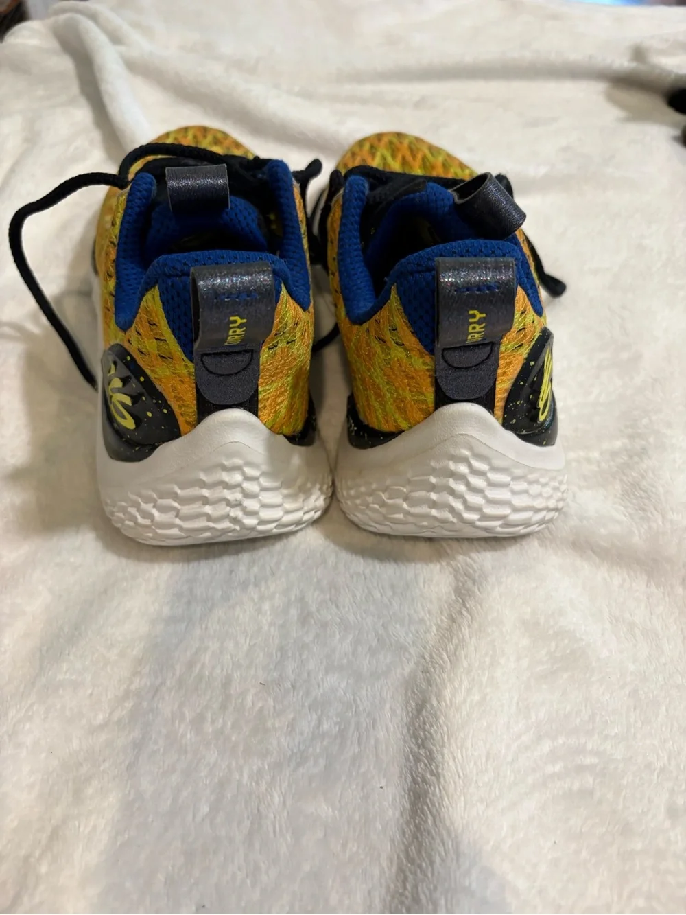 Under Armour Blue and Yellow Kids' Athletic Shoe